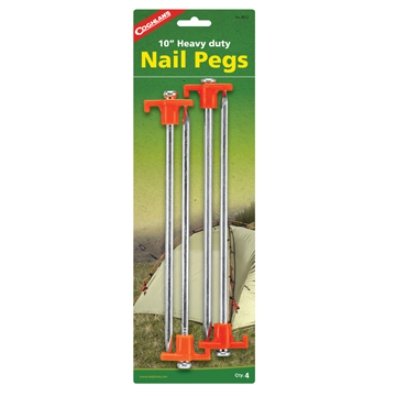 Coghlans Heavy Duty Plated Steel Nail Pegs 4 Pk Penetrates Hardest Groun