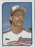 1989 Topps Randy Johnson Baseball Rookie Card In Protective Display Case