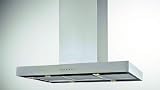 Inselhaube 90 cm in Edelstahl Dunstabzugshaube Soft Touch Schaltung mit Nachlaufautomatik Küche Halogenbeleuchtung auf Umluft umrüstbar