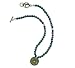 Azurite and Amethyst Empowerment Necklace with Chinese Coin - 16 1/2