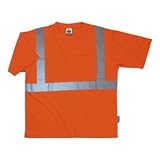 5XLarge Orange/Silver Polyester Knit GLOWEAR ANSI 107 Class 2 Economy T-Shirt