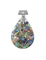 Sterling Silver Fine Abalone Teardrop Pendant