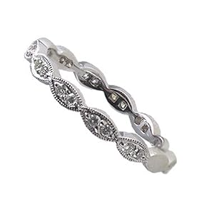 WHITE GOLD DIAMOND ANTIQUE WEDDING BAND by