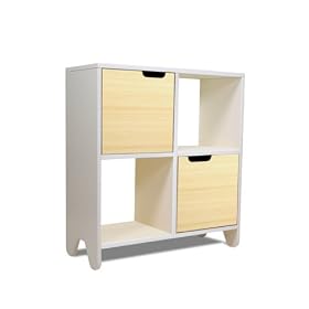 Hiya Shelving - Polar White and Bamboo by Spot on Square