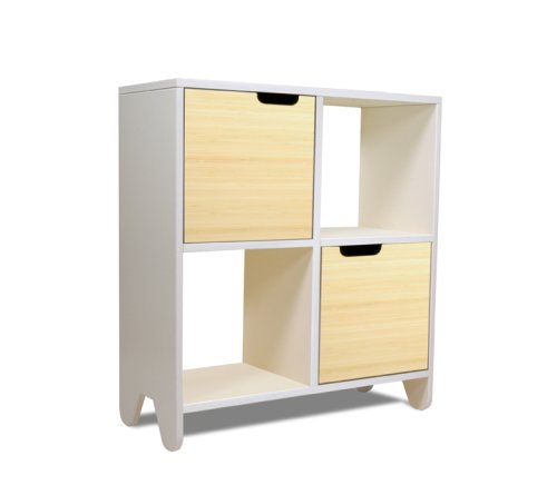 Hiya Shelving – Polar White & Bamboo