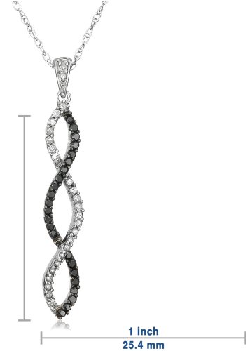 10k White Gold Black Diamond Infinity Pendant (1/4 cttw) under The Jewelry Store