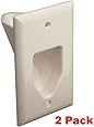 Datacomm 450001LA-2 1 Gang Recessed Low Voltage Plate, 2 Pack