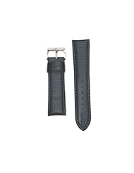 Dot Pattern Padded Leather Italian Calf Skin - Blue 20mm Watch Band
