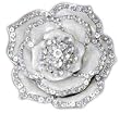 Womens Clear Rhinestone Rose Fashion Belt Buckle