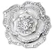 Womens Clear Rhinestone Rose Fashion Belt Buckle