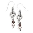 Cultured Freshwater Pearl and Smoky Quartz Earrings