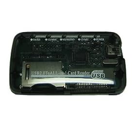 Mini All in 1 Memory Card Reader Black Compatible with: Secure Digital: miniSD , Compact Flash: CF I, CF II, CF Ultra II, MicroDrive, xD Picture Cards, Memory Stick: Memory Stick, Memory Stick Pro, Memory S Compatible with Sony, SanDisk, Toshiba, Lexar Mini All-in-1 Memory Card Reader Black Compatible with: Secure Digital: miniSD (with adapter), microSD/TransFlash (with adapter), Compact Flash: CF I, CF II, CF Ultra II, MicroDrive, xD Picture Cards, Memory Stick: Memory Stick, Memory Stick Pro, Memory S - Compatible with Sony, SanDisk, Toshiba, Lexar