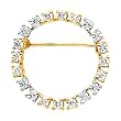 14K Two-Tone Gold Diamond Circle Brooch - 1.40 Ct.