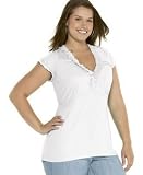Energie Plus Size Ruffled Empire-Waist V-Neck Tee