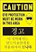 ENGLISH/KOREAN CAUTION EYE PROTECTION MUST BE WORN IN THIS AREA (W/GRAPHIC) 14X10 Plastic Sign Image