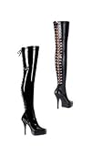 5 1/4 Inch Back Lace-Up Stretch Pf Thigh Boot