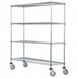 IMAGE OF Industrial Wire Rack Shelving 4 Shelf Wheeled Storage and Display Cart 36x24x69