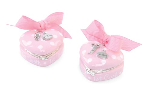 Mud Pie Baby Little Princess Heart Treasure Box Set - First Tooth and First Curl