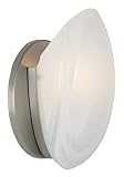Kichler Lighting 6520NI 1-Light ADA Wall Mount Sconce, Brushed Nickel with Alabaster Swirl Glass