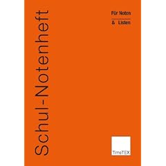 TimeTEX Schul-Notenheft - F�r Noten und Listen - A4 - Heft - Orange - 10780 - Schulnotenheft
