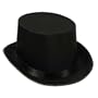 Black Satin Sleek Top Hat