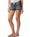 7 For All Mankind Released-Hem Denim Shorty Shorts, Vintage Connecticut Wash