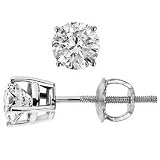 0.50 carat ct 1 2 carat Round Diamond Stud Earrings D Color I Clarity; 14k White or Yellow Gold;...