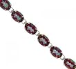 14KT White Gold Tennis Bracelet Oval Mystic Fire Topaz