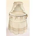 Round Bassinet with Ecru/Beige Gingham Bedding