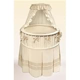 Round Bassinet with Ecru/Beige Gingham Bedding