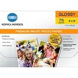 Konica Minolta Premium Glossy Photo Paper, 4in X 6in (75 sheets)
