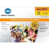 Konica Minolta Premium Glossy Photo Paper, 4in X 6in (75 sheets)