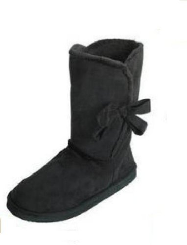 Madness Girls Microfiber Boots with Bow Detail