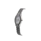 Geneve Womens Watch, Platinum Marcasite Rimmed Fashion Watch