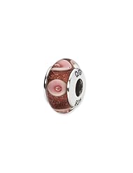 Sterling Silver Lt. Pink Hand-blown Glass Charm