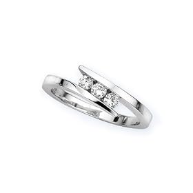 3 Diamond Promise Ring 1 4 ct. in 14K White Gold by Katarina Jewelry