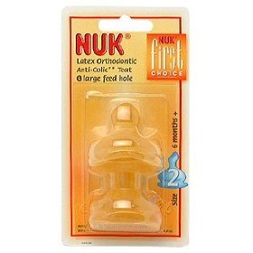 NUK First Choice Latex Teat Size 2 Large Hole