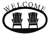 17.5 Iron Outdoor Welcome Sign - Adirondack Chairs