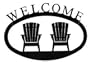 Adirondack Chairs Welcome Sign, Wrought Iron, Large Version 17.5"