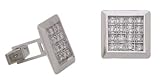 14K Solid White Gold & Diamond Cufflinks