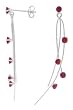 Sterling Silver Ruby CZ Funky Style Earrings