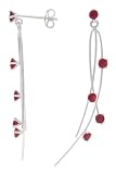 Sterling Silver Ruby CZ Funky Style Earrings