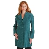 Pamela McCoy Button Front Suede Walking Coat