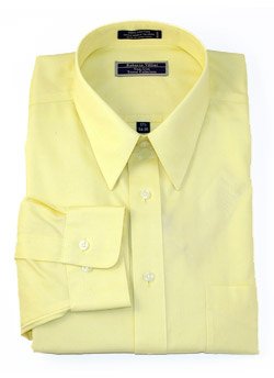 Roberto Villini Non Iron Yellow Pinpoint Oxford Point Collar Dress Shirt