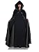 Velvet Satin Deluxe Cape Womens Classic Vampire Costume Witch Sorceress Renaissance Gothic Hooded 63 inch Cloak Black on Black Velvet Satin Deluxe Cape Womens Classic Vampire Costume Witch Sorceress Renaissance Gothic Hooded 63 inch Cloak Black on Black