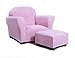 KEET Roundy Child Size Chair with Microsuede Ottoman, Pink, Ages 2-5 years