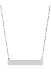 Sterling Silver Necklace with Engravable Bar Pendant