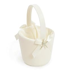 Cathy's Concepts Beach Flower Girl Basket, Ivory