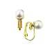Basic 8mm Simulated Pearl Earrings Gold Tone Clip