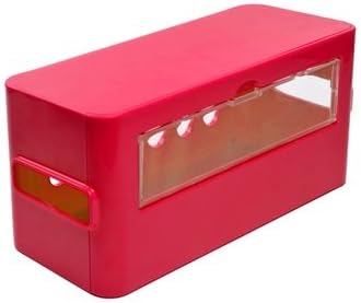 Kloud ® Hot Pink Computer Patch Board AC Adapter Cord Wire Line Cable Box Case with a Clear Window (9.8 Inch)